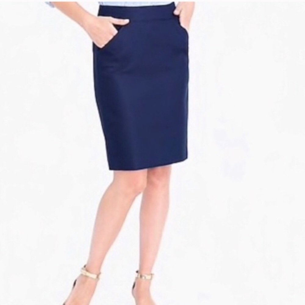J. Crew Navy Pencil Skirt